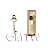 Dolls House Miniature 1:12th Scale Door Handle With Keyhole and Key