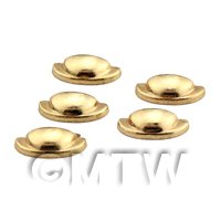 Dolls House Miniature Set of 5 Gold Effect Metal Handles