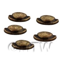 Dolls House Miniature Set of 5 Brass Effect Metal Handles