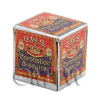 Dolls House Miniature Coronation Biscuit Box