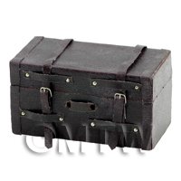 Dolls House Miniature Brown Trunk With Straps And Buckles