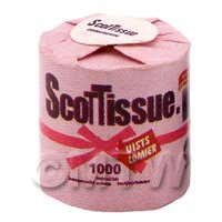 Dolls House Miniature Pink Colour Soft Tissue Toilet Roll