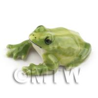 Dolls House Miniature Ceramic Green Bull Frog