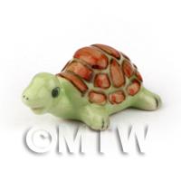 Dolls House Miniature Handmade Green Tortoise