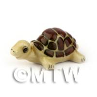 Dolls House Miniature Ceramic Brown Tortoise