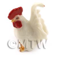Dolls House Miniature Traditional White Cockerel