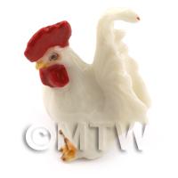 Dolls House Miniature Traditional White Cockerel