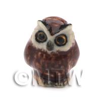 Dolls House Miniature Handmade Brown Owl 