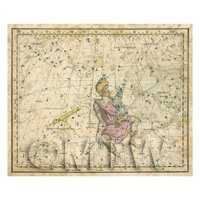 Dolls House Miniature Aged1800s Star Map With Auriga And Lnnx
