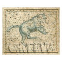 Dolls House Miniature Aged 1800s Star Map With Ursa Major 