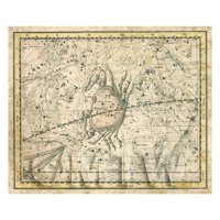 Dolls House Miniature Aged 1800s Star Map With Cancer, Leo And Gemini