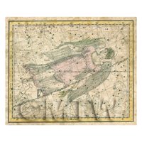 Dolls House Miniature Aged 1800s Star Map With Virgo