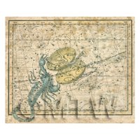 Dolls House Miniature Aged 1800s Star Map With Scorpio And Libra