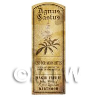 Dolls House Herbalist/Apothecary Agnus Castus Herb Long Sepia Label