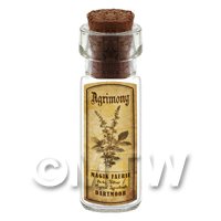 Dolls House Apothecary Agrimony Herb Short Sepia Label And Bottle
