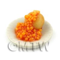 Dolls House Miniature Jacket Potato With Baked Beans