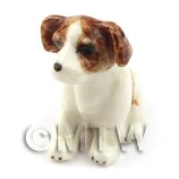 Dolls House Miniature Ceramic Sitting Jack Russell