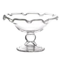 Dolls House Miniature Handmade Elevated Glass Bowl With Scalloped Edge