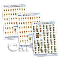 Dolls House Miniature Complete Seed Packet Collection - 3 x A4 Value Sheets