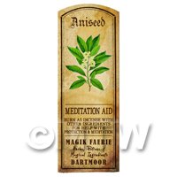 Dolls House Herbalist/Apothecary Aniseed Herb Long Colour Label