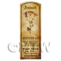 Dolls House Herbalist/Apothecary Aniseed Plant Herb Long Sepia Label