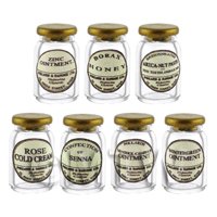 Set of 7 Glass Ointment Jars