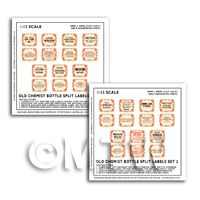 14 x 2 Part Dolls House Miniature Apothecary Labels 