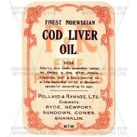 Finest Norwegian Cod Liver Oil Miniature Apothecary Label