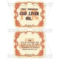 Finest Norwegian Cod Liver Oil 2 Part Apothecary Label