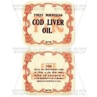 Finest Norwegian Cod Liver Oil 2 Part Apothecary Label