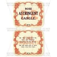 Rose Astringent Gargle 2 Part Apothecary Label