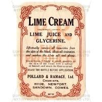 Lime Cream Miniature Apothecary Label