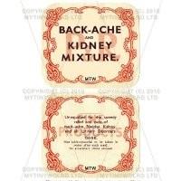 Backache And Kidney Mixture 2 Part Apothecary Label