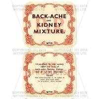 Backache And Kidney Mixture 2 Part Apothecary Label