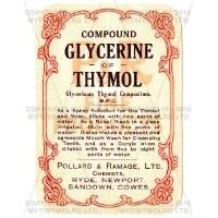 Compound Glycerine Of Thymol Miniature Apothecary Label