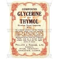 Compound Glycerine Of Thymol Miniature Apothecary Label