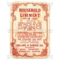 Household Liniment Miniature Apothecary Label