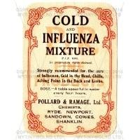 Cold And Influenza Mixture Miniature Apothecary Label