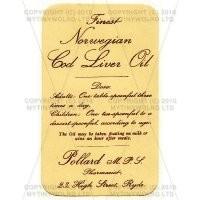 Norwegian Cod Liver Oil Miniature Apothecary Label
