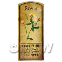Dolls House Herbalist/Apothecary Avens Herb Short Colour Label