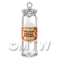 Miniature Back-Ache and Kidney Mixture Glass Apothecary Jar
