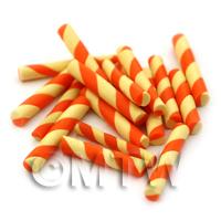 Dolls House Miniature Two Tone Swirly Wafer Straw