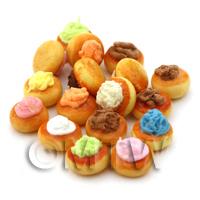 Dolls House Miniature Fancy Mixed Colour Iced Bun