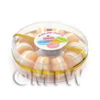 Dolls House Miniature Box of 10 Vanilla Macaroons