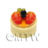 Dolls House Miniature White Chocolate And Fruit Pudding