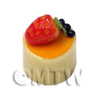 Dolls House Miniature White Chocolate And Strawberry Pudding