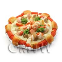 Dolls House Miniature Prawn, Bacon and Mushroom Pizza