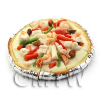 Dolls House Miniature Sliced Mixed Seafood Deep Pan Pizza