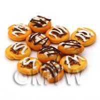 Dolls House Miniature Chocolate Topped Iced Danish Swirl 