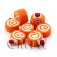 Dolls House Miniature Orange and Cream Mini Roulade